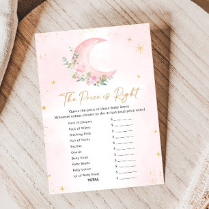 Pink Moon and Stars Baby Shower Name Race Game
