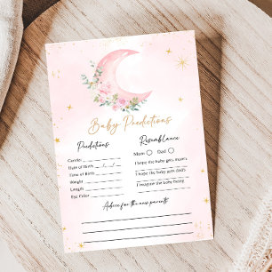 Pink Moon and Stars Baby Shower Predictions Game