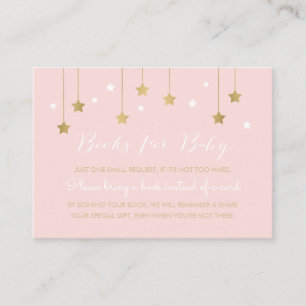 Pink moon and stars, invitation insert
