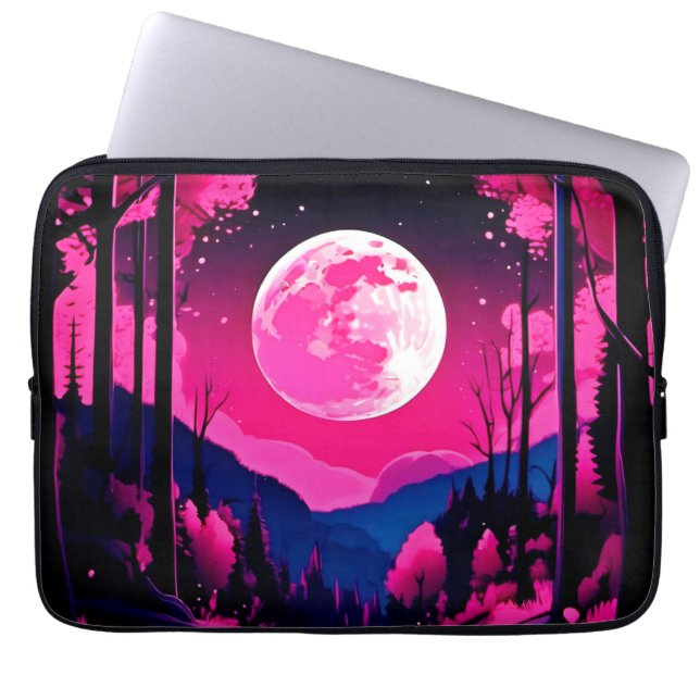 Pink Moon Fantasy Laptop Sleeve (Front)