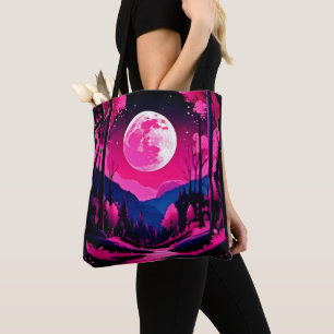 Pink Moon Fantasy Tote Bag