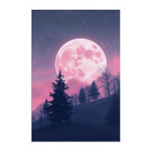 Pink moon landscape