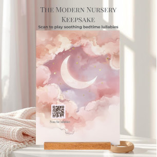  Pink Moon Nursery Decor   Scan to Play Lullabies