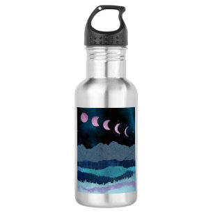 Pink Moon Phases Landscape 532 Ml Water Bottle