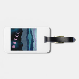 Pink Moon Phases Landscape Luggage Tag