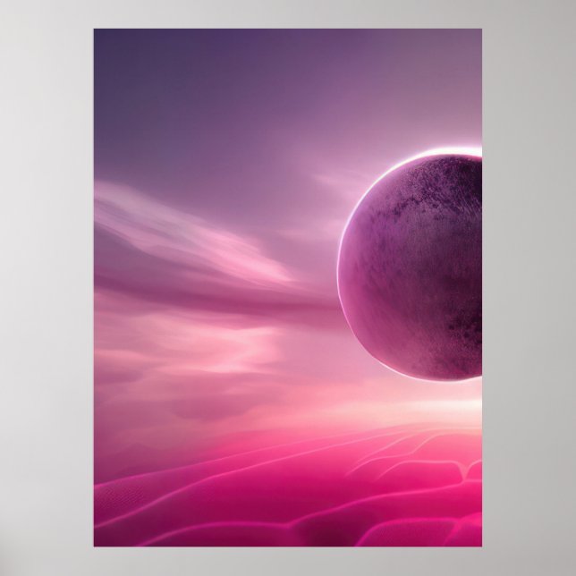 Pink Moon - Pink Planet Canvas Poster (Front)