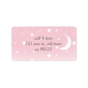 Pink Moon Star Return Address Labels