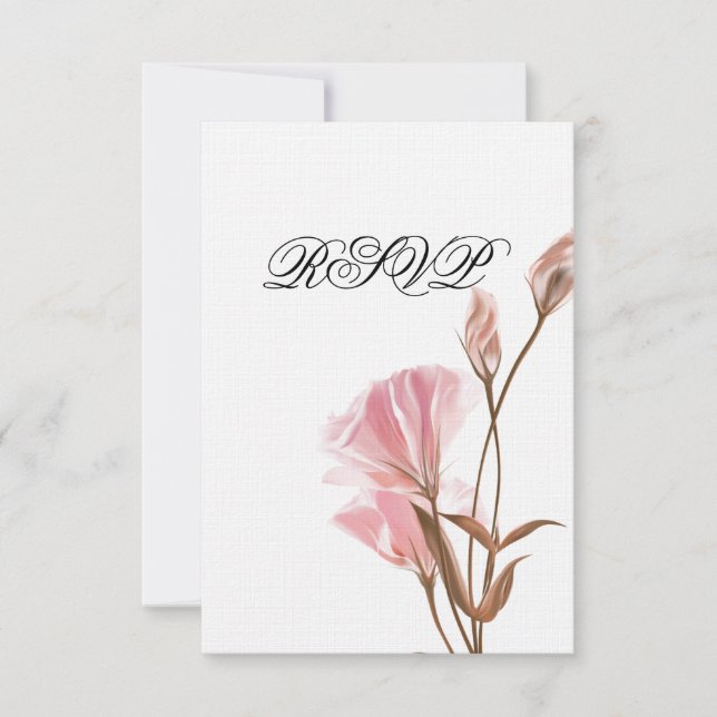 Pink  MoonFlower RSVP Invitation (Front)