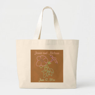 Pink Morning Glories, Wedding Tote Bags