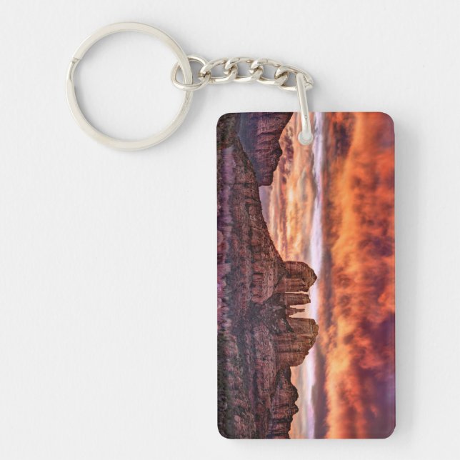 Pink Morning Glory Key Ring (Front)