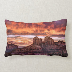 Pink Morning Glory Lumbar Cushion