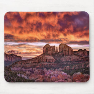 Pink Morning Glory Mouse Mat