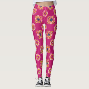 pink moroccan leggings