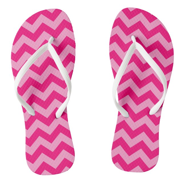 Pink Moroccan Moods Chevrons Flip Flops (Footbed)