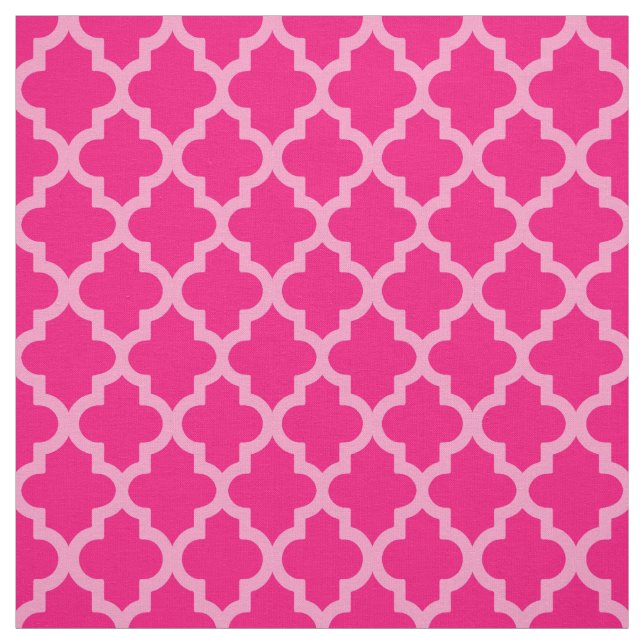 Pink Moroccan Moods Quatrefoil Fabric (Swatch)