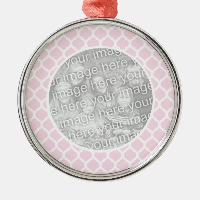 Pink Moroccan Pattern Photo Ornament (Front)