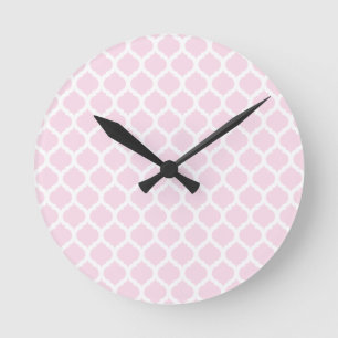 Pink Moroccan Pattern Wall Clocks