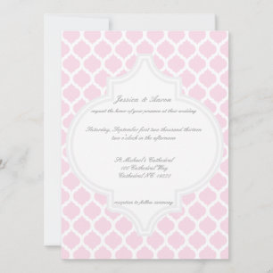 Pink Moroccan Pattern Wedding Invitations