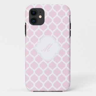 Pink Moroccan Pattern with Monogram iPhone 5 Cases