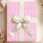 Pink Moroccan Trellis Wrapping Paper<br><div class="desc">Wrap your gifts in exotic elegance with this chic Moroccan trellis wrapping paper. The delicate pink lattice pattern on a crisp white background creates a modern and sophisticated look,  perfect for adding a touch of wanderlust to any occasion.</div>