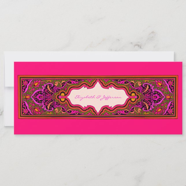 Pink Moroccan Wedding Invitation (Front)