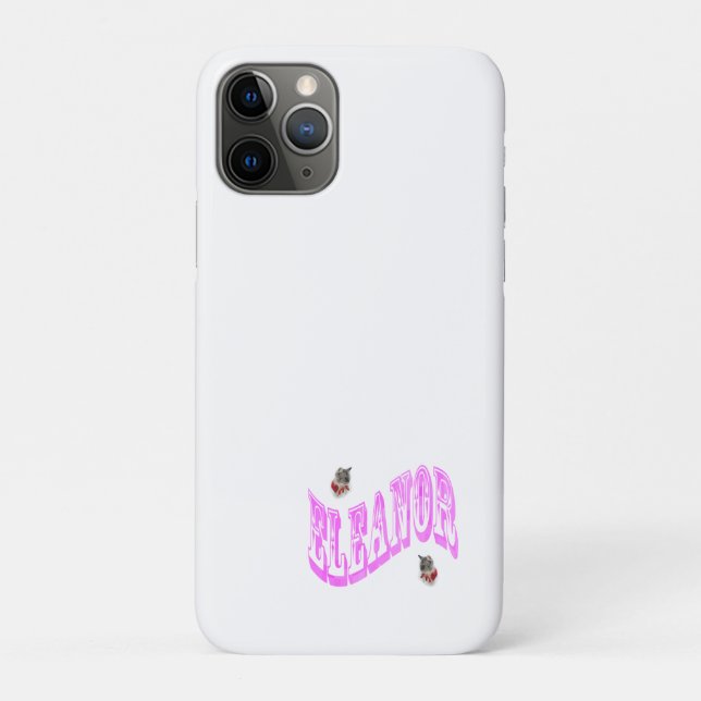 Pink Mosaic Eleanor Name With Cats, Case-Mate iPhone Case (Back)