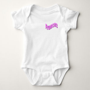Pink Mosaic Frances Name, Baby Bodysuit
