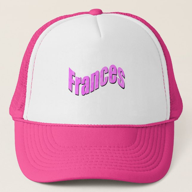 Pink Mosaic Frances Name, Truckers Hat (Front)