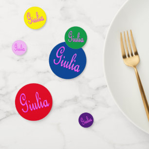 Pink Mosaic Giulia Name, Birthday Confetti