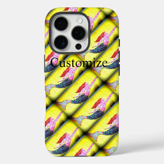 pink mosaic mermaids rising Case-Mate iPhone case (Back)