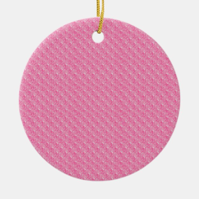 Pink Mosaic Pattern Baby  Ceramic Tree Decoration (Front)