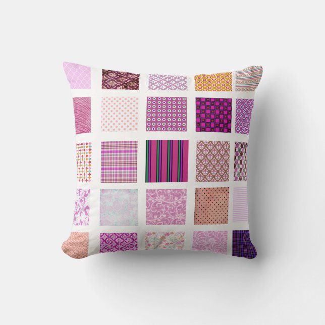 Pink Mosaic pattern Cushion (Front)