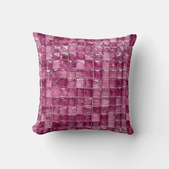 Pink mosaic pattern cushion (Front)