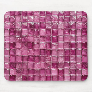 Pink mosaic pattern mouse mat