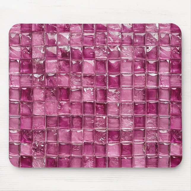 Pink mosaic pattern mouse mat (Front)