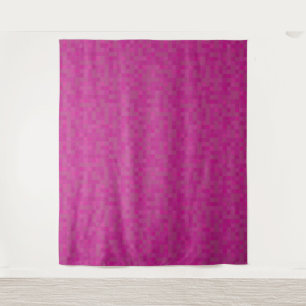 Pink mosaic pixels personalised monogram  tapestry