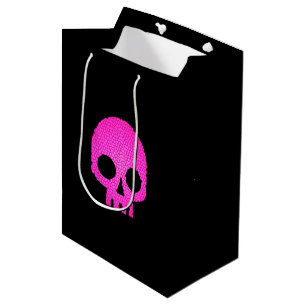 Pink Mosaic Skull Wrapping Paper Medium Gift Bag