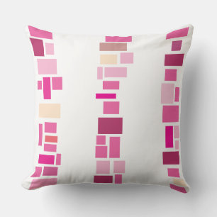 Pink MOSIAC TILES DESIGN Retro Throw Pillow