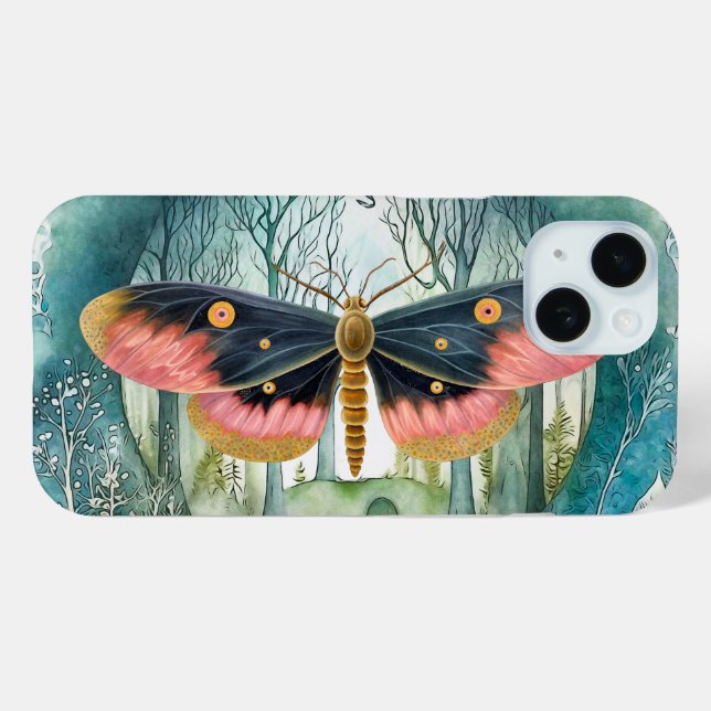 Pink Moth Forest Night Case-Mate iPhone Case (Back (Horizontal))