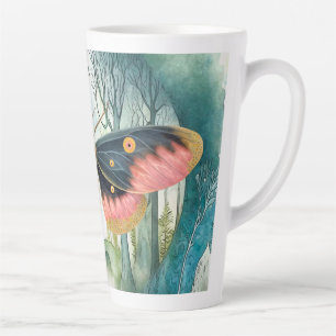 Pink Moth Forest Night Latte Mug