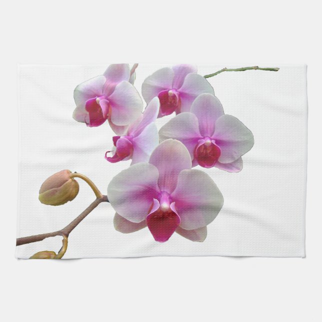 Pink Moth Orchids - Phalaenopsis Tea Towel (Horizontal)