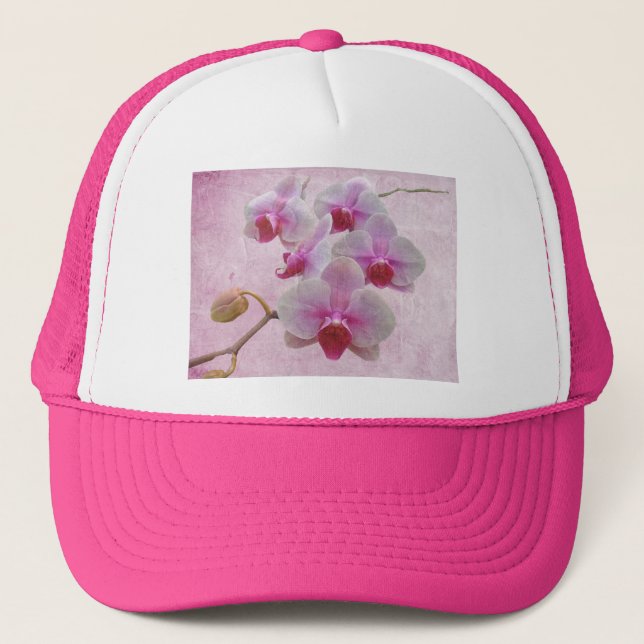 Pink Moth Orchids - Phalaenopsis Trucker Hat (Front)