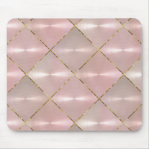 Pink Mother of Pearl with Gold Mouse Mat
