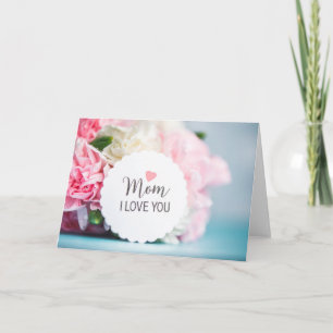 Pink Motherhood Flower Happy Mothers Day Flowers Card