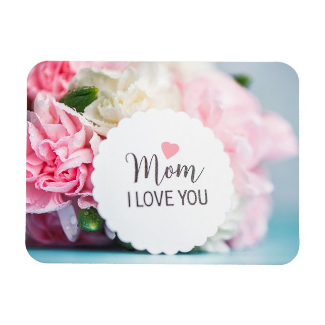 Pink Motherhood Flower Happy Mothers Day Flowers Magnet (Horizontal)