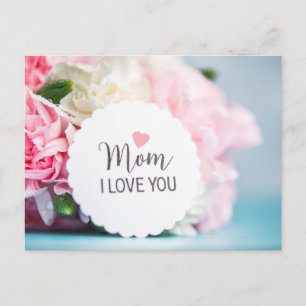 Pink Motherhood Flower Happy Mothers Day Flowers Postcard