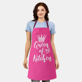 Pink Mothers Day Gift Apron, Queen of The Kitchen Apron