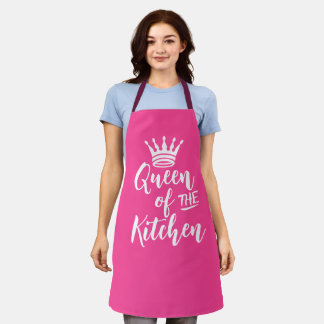 Pink Mothers Day Gift Apron, Queen of The Kitchen Apron