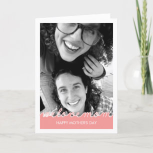 Pink Mothers Day Photo Love Mum Cut Out Text Card