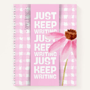 Pink Motivational Gingham Notebook